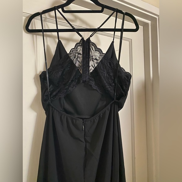 Lulu’s Story of A Starry Night Maxi Dress Empire Waist front slit racerback - Picture 9 of 16